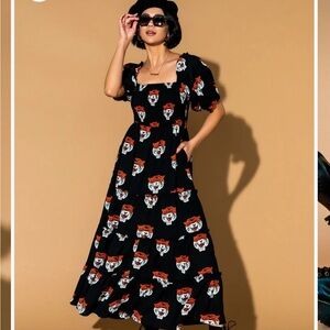 Dressed in LALA Black and Orange Tiger Maxi Dress